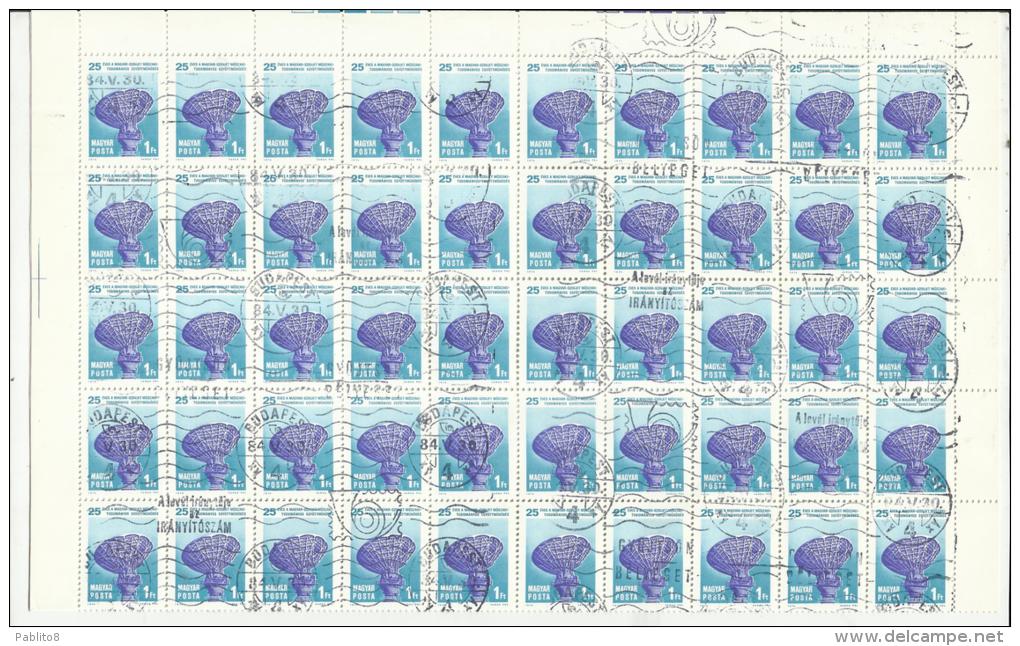 HUNGARY - UNGHERIA - MAGYAR 1974 Intersputnik Tracking Station—SHEET USED FOGLIO USATO - Feuilles Complètes Et Multiples