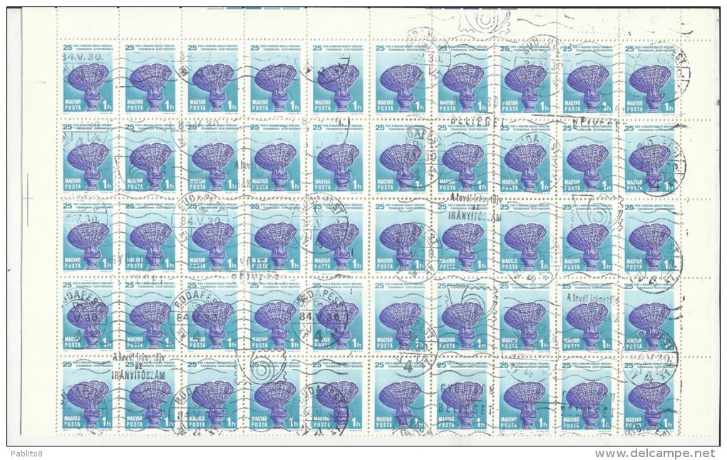 HUNGARY - UNGHERIA - MAGYAR 1974 Intersputnik Tracking Station—SHEET USED FOGLIO USATO - Full Sheets & Multiples