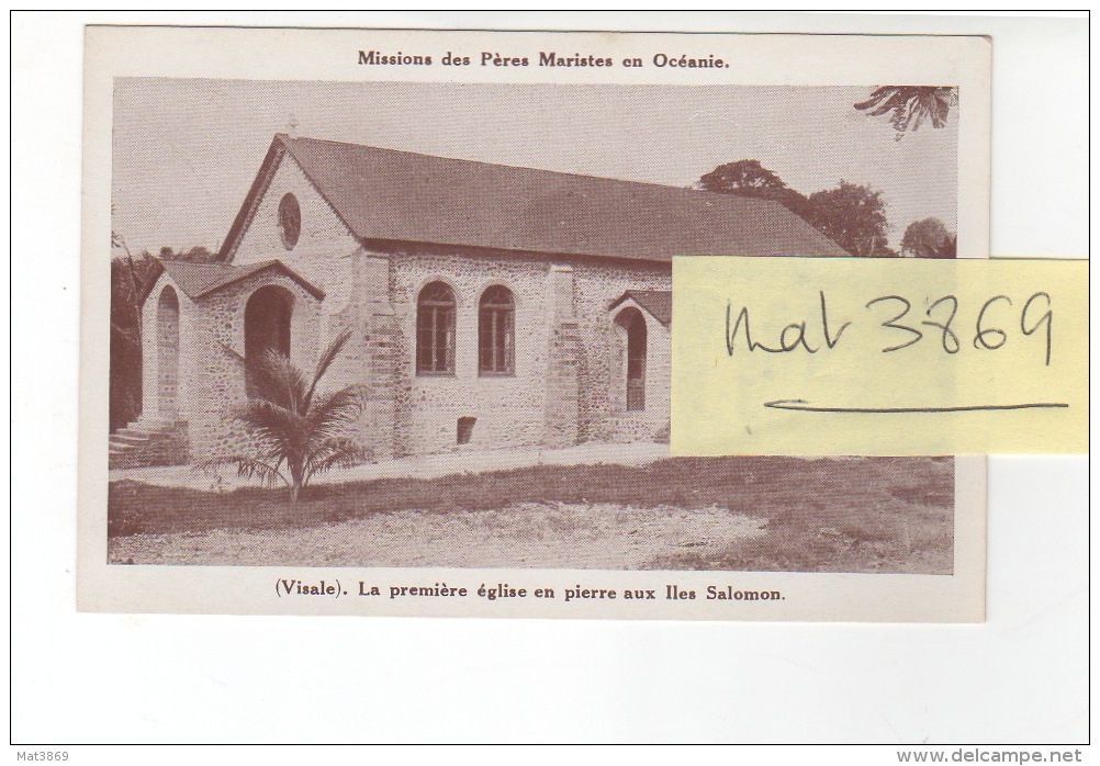 MISSION PERES MARISTES OCEANIE ILE SALOMON Eglise En Pierres - Salomon