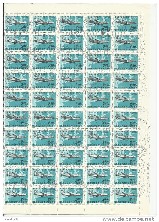 HUNGARY - UNGHERIA - MAGYAR 1977 AIRPLANES AIRBUS 300B AIRPLANE - AEROPLANI AEROPLANO USED - Full Sheets & Multiples