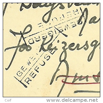 Publibel 290 Met Stempel BRUXELLES Naar Amsterdam (Nederland) "potlood T10" (taxe) , Stempel REFUSE/GEWEIGERD + RETOUR.. - Publibels