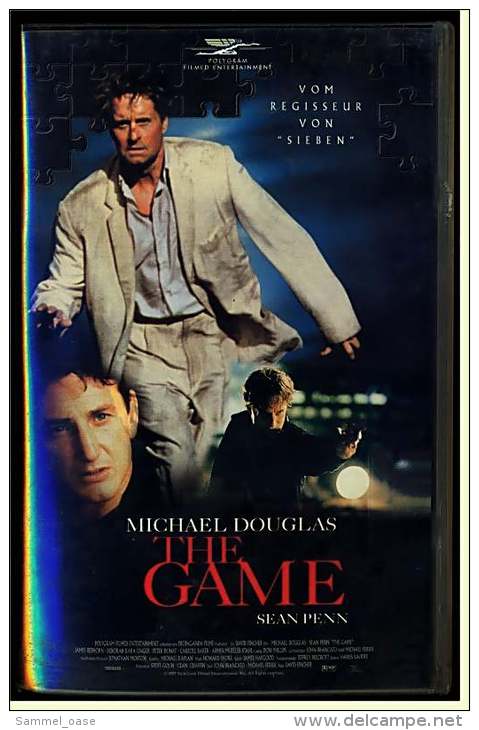 VHS Video  ,  The Game  -  Mit : Michael Douglas, Sean Penn, Armin Mueller-Stahl  -  Von 1997 - Action, Aventure