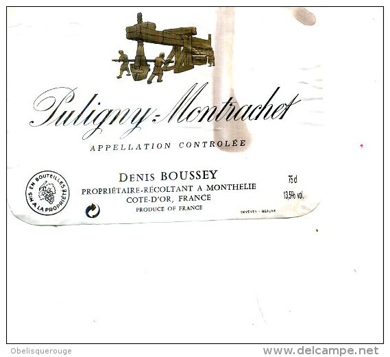 PULIGNY MONTRACHET DENIS BOUSSEY COTE D OR - Bourgogne