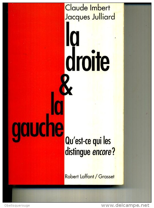 LA GAUCHE ET LA DROITE CLAUDE IMBERT J . JULLIARD 280 PAGES EN 1995 ED LAFFONT GRASSET - Política Contemporánea