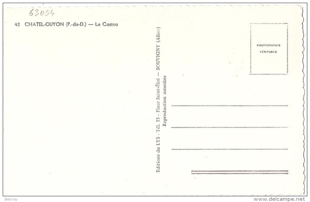 Dépt 63 - CHÂTELGUYON - (CPSM 9x14cm) - Le Casino (Châtel-Guyon) - Châtel-Guyon