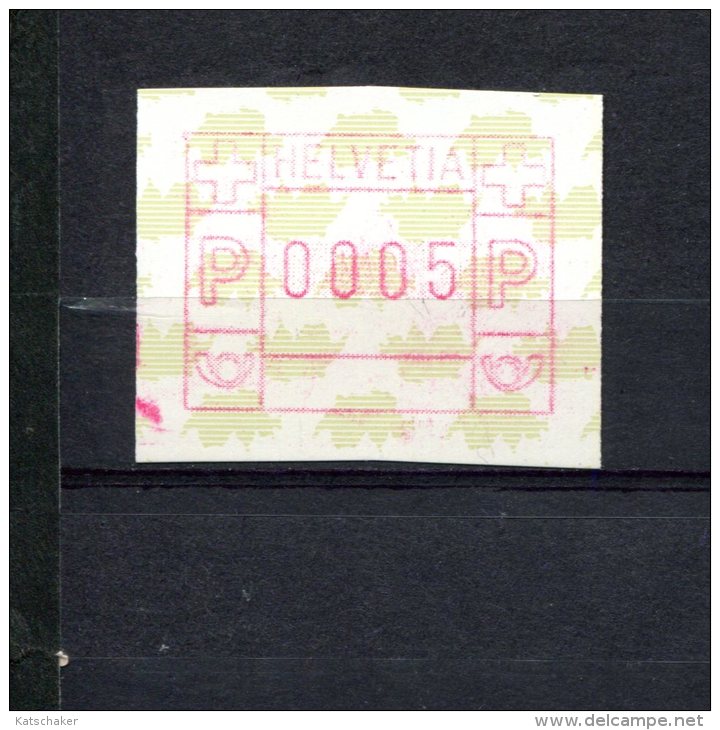 240409038 ZWITSERLAND  POSTFRIS MINT NEVER HINGED POSTFRISCH EINWANDFREI ATM MICHEL 5 U D FACIALE 0005 - Automatenzegels