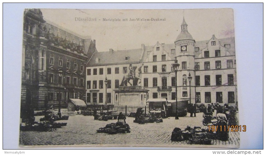 AK Düsseldorf, Marktplatz Mit Jan-Wellem-Denkmal Vom 31.8.1919 - Düsseldorf