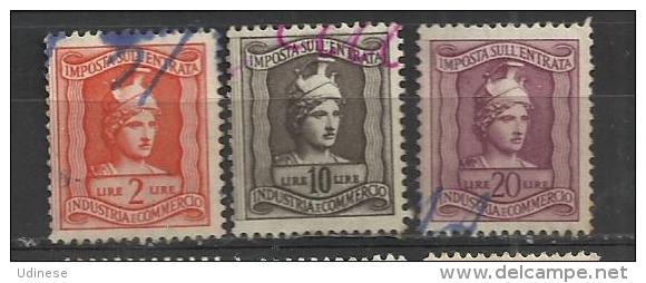ITALY  - FISCAL STAMPS - 3 DIFFERENT - USED OBLITERE GESTEMPELT USADO - Fiscale Zegels