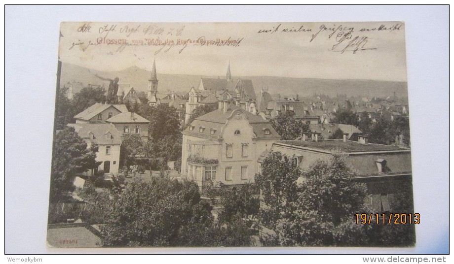 AK  Giessen Vom Vom Turm Des Starkenburg-Hauses Vom 18.4.1910 - Giessen