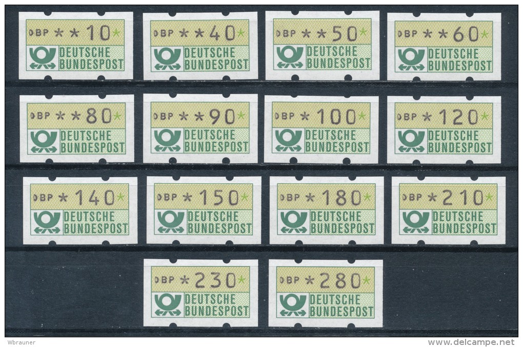 Bund ATM 1981 14 Werte 10 .. 280 ** Kpl. - Machine Labels [ATM]