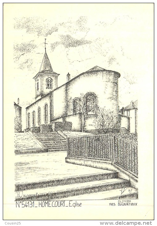 54 HOMECOURT - Eglise - Illustrateur Ducourtioux - Homecourt