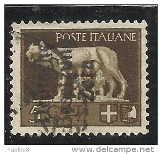 ZARA OCCUPAZIONE TEDESCA GERMAN OCCUPATION 1943 SOPRASTAMPATO D'ITALIA ITALY OVERPRINTED CENT. 5 USATO USED OBLITERE' - Duitse Bez.: Zara