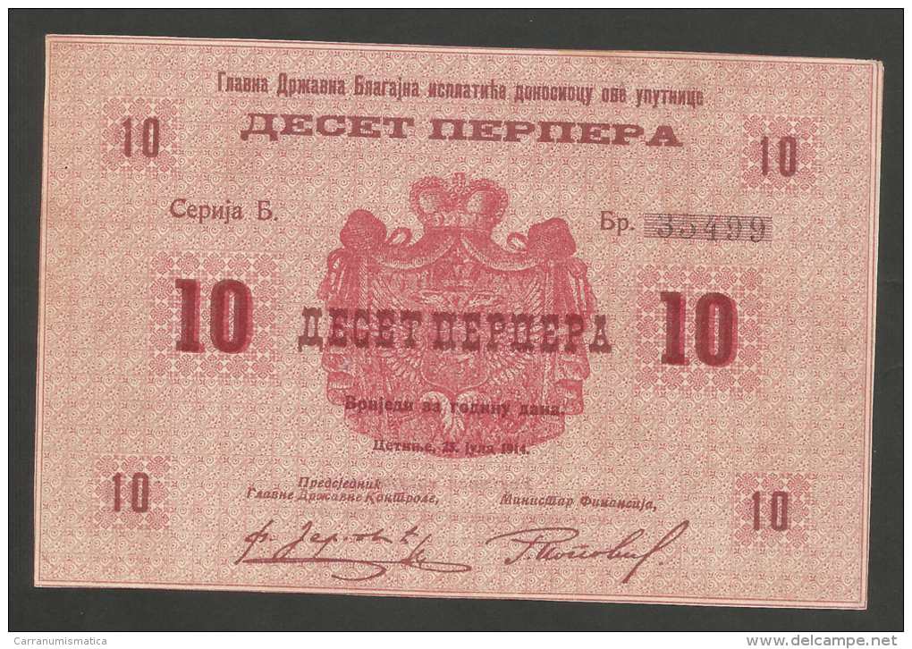 [NC] MONTENEGRO - 10 PERPERA (1914) - NO OVERPRINT Or VALIDATION STAMP - Yugoslavia