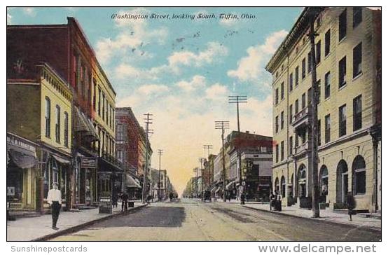 Ohio Tiffin Washington Street Looking South 1910 - Otros & Sin Clasificación