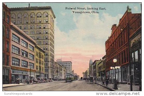 Ohio Youngstown Federal Street Looking East 1911 - Otros & Sin Clasificación