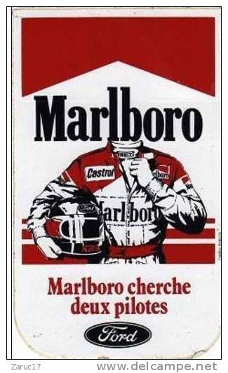 AUTOCOLLANT Publicité Marlboro Cherche Deux Pilote FORD Castrol Pirelli FORMULE 1 F1 COURSE AUTOMOBILE - Car Racing - F1