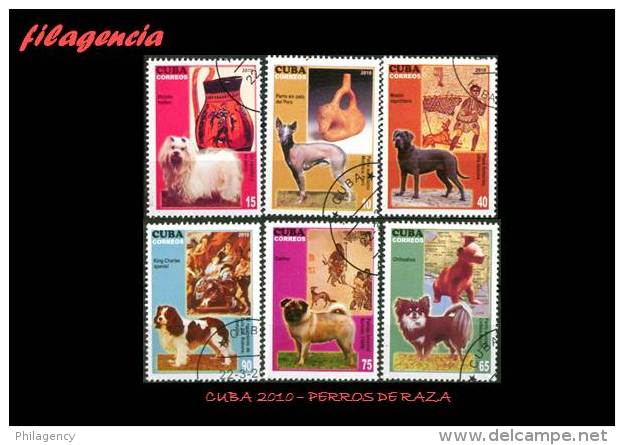 USADOS. CUBA. 2010-12 FAUNA. PERROS DE RAZA - Used Stamps