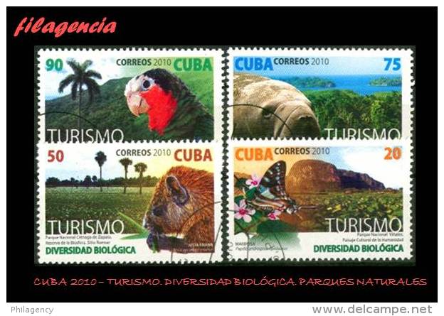 USADOS. CUBA. 2010-35 TURISMO. DIVERSIDAD BIOLÓGICA. PARQUES NATURALES - Used Stamps