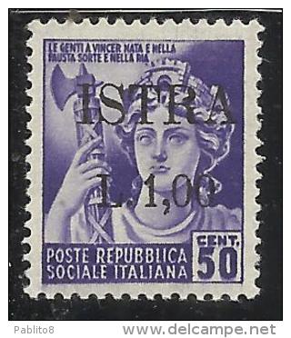 OCCUPAZIONE JUGOSLAVIA YUGOSLAVIA ISTRIA 1945 SURCHARGE ITALY SOPRASTAMPATO ITALIA LIRE 1 SU 50 CENTESIMI MNH - Joegoslavische Bez.: Istrië