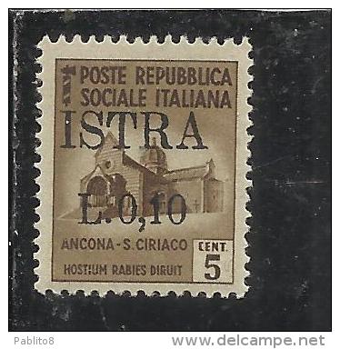 OCCUPAZIONE JUGOSLAVIA YUGOSLAVIA ISTRIA 1945 SURCHARGE ITALY SOPRASTAMPATO ITALIA 10 SU 5 CENTESIMI MNH - Yugoslavian Occ.: Istria