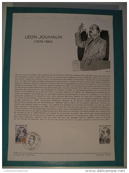 FDC, Léon Jouhaux (1879/1954) - Paris - 12.5.1979 - 1er Jour, Collection Historique - 1970-1979