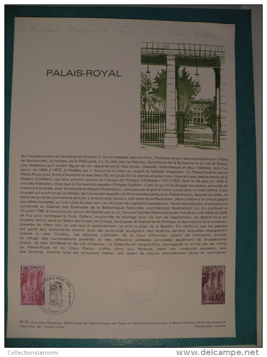 FDC, Palais Royal - Paris - 19.5.1979 - 1er Jour, Collection Historique - 1970-1979