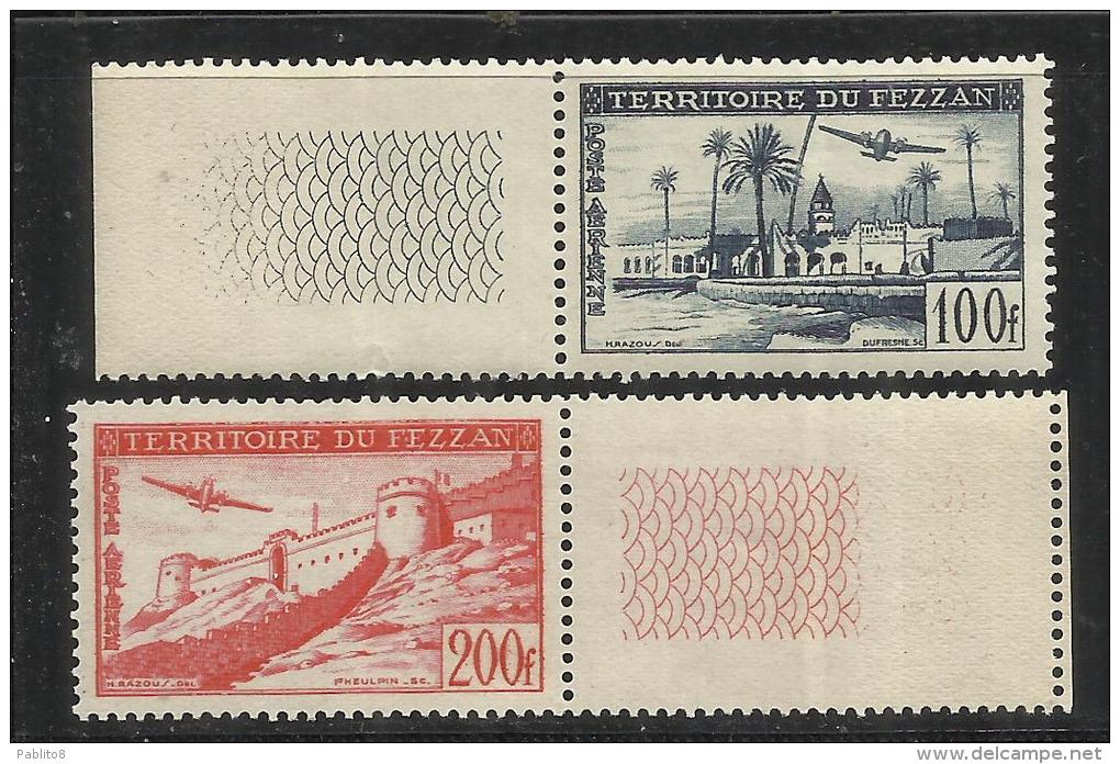 FEZZAN 1951 POSTA AEREA AIRMAIL AVION OASI BRAK FORTE SEBHA FORT SERIE COMPLETA COMPLETE SET MNH - Neufs