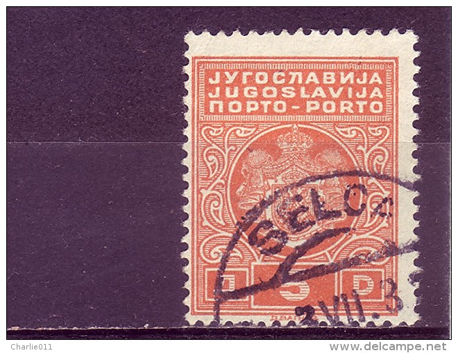 PORTO-COAT OF ARMS-1 DIN-TYPE I-POSTMARK-SELCA-RARE-BRAC-CROATIA-YUGOSLAVIA-1931 - Impuestos