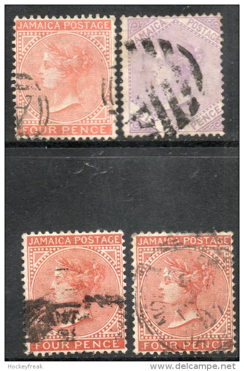 Jamaica 1871-1883 - 4d Brown-orange & 6d Mauve SG11-12 GU Cat £17.50 SG2020 - MUST See Description Below - Jamaïque (...-1961)