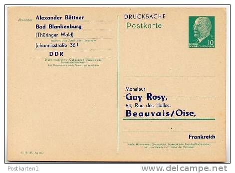 DDR P71 Postkarte ZUDRUCK BÖTTNER #1 Rosy Frankreich ** 1962 - Cartoline Private - Nuovi