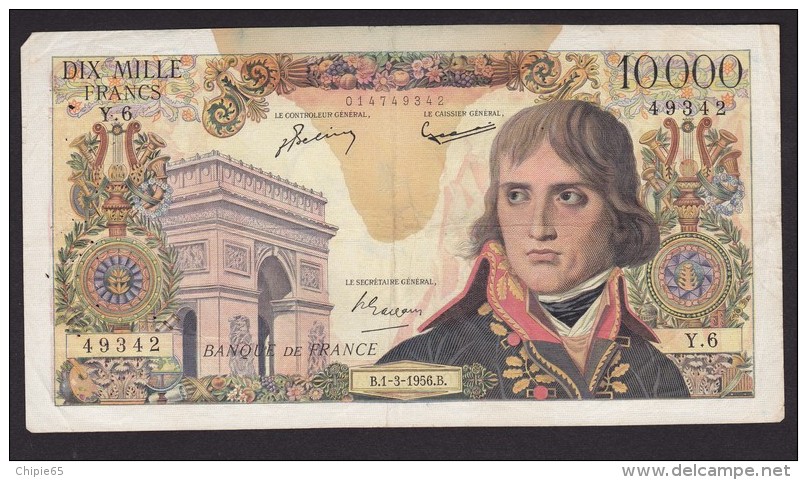 BILLET DE 10000 FRANCS  NAPOLEON BONAPARTE De 1956 - 10 000 F 1955-1958 ''Bonaparte''