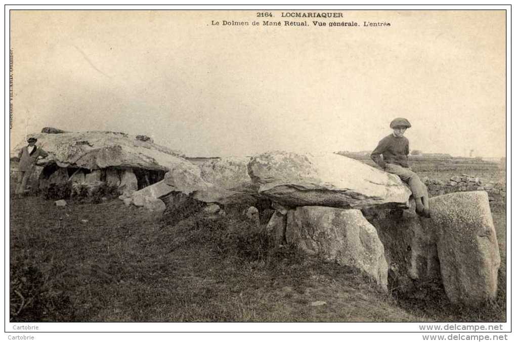 56 -LOCMARIAQUER- Le Dolmen De Manué Rétual-1ère Edition Karten Bost Dos Non Divisé - Locmariaquer