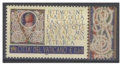 Vaticano 2004 - Francesco Petrarca  Nuovo** - Ongebruikt
