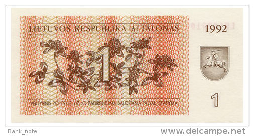 LITHUANIA 1 TALONAS 1992 Pick 39 Unc - Lithuania