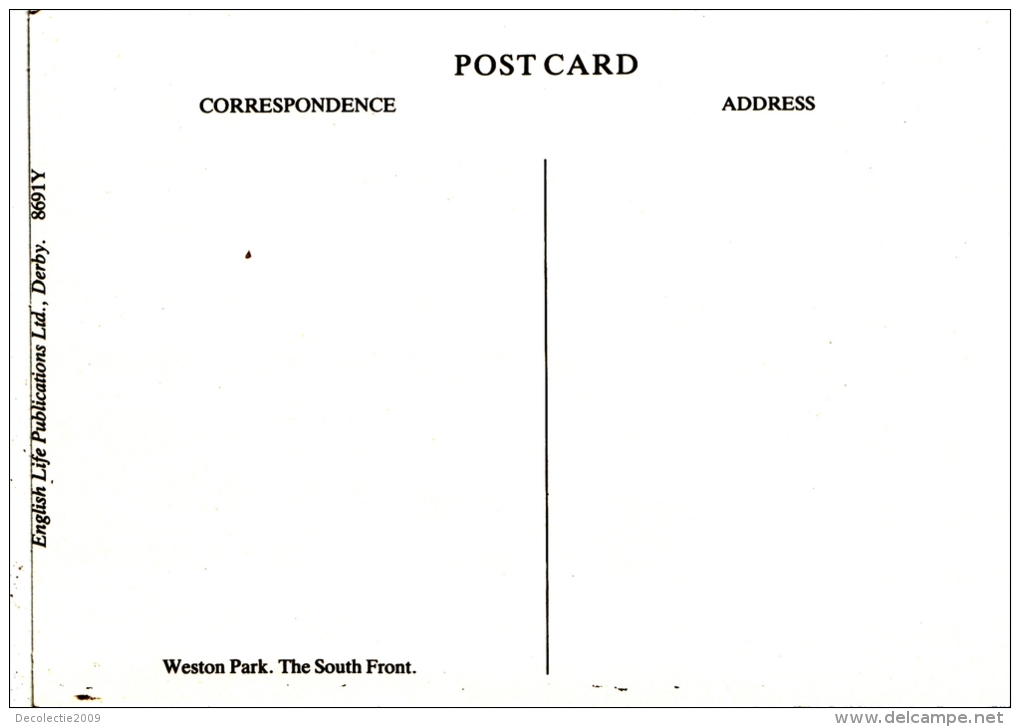 BT17856 Weston Park The South Front    2 Scans - Sonstige & Ohne Zuordnung
