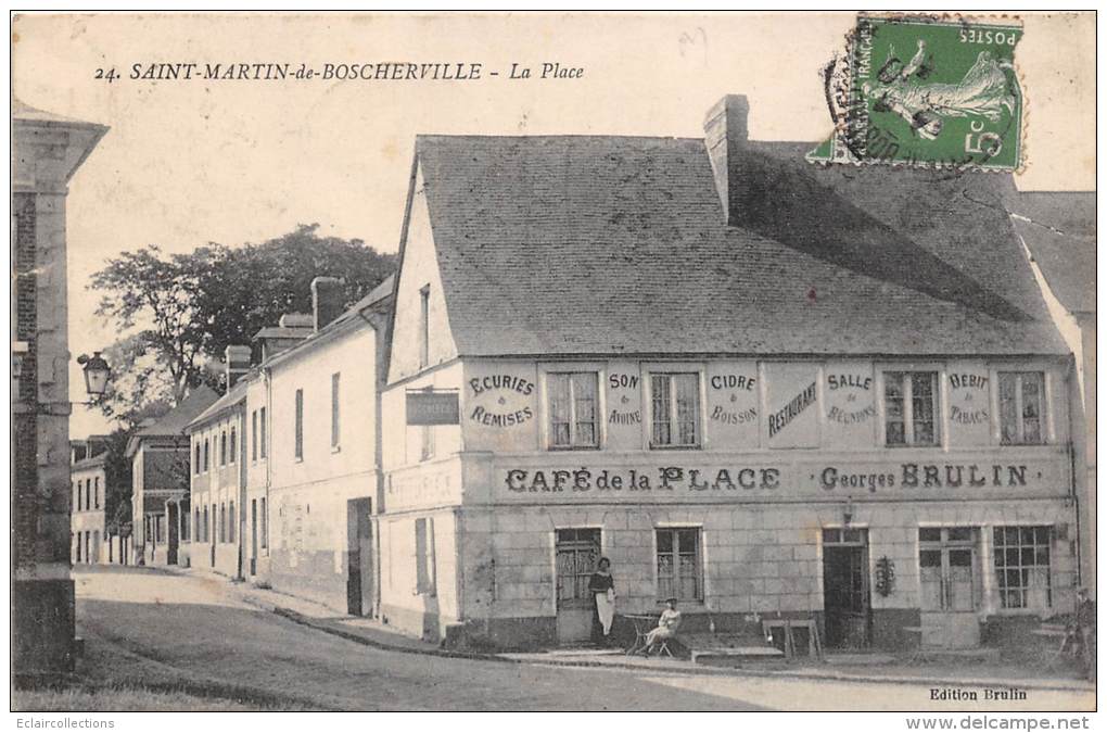 St  Martin De Boscherville   76      Café De La Place  G.Brulin (petite Coupure) - Saint-Martin-de-Boscherville
