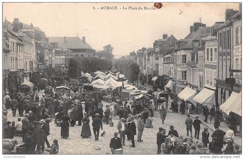 Aumale   76     La  Place  Jour De Marché - Aumale