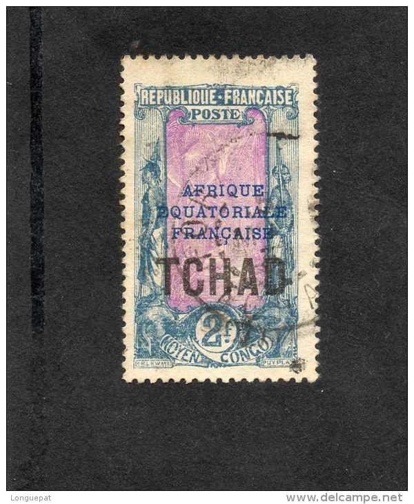 TCHAD : Type Du Congo De 1907-17, Surchargé "TCHAD" , "AFRIQUE EQUATORIALE FRANCAISE" - Avenue Des Cocotiers à Librevill - Oblitérés