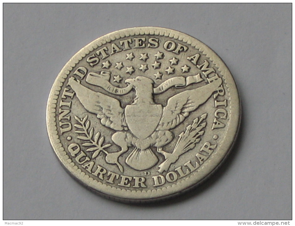 Etats-Unis -USA -  Quarter Dollar 1910 D - Barber-  United States Of America  *** ACHAT IMMEDIAT *** - 1892-1916: Barber