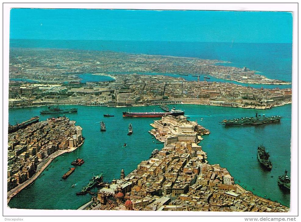 M659 Malta - The Grand Harbour - Navi Ships Bateaux - Aircraft Carrier Portaerei Porte Avions / Viaggiata 1976 - Malta