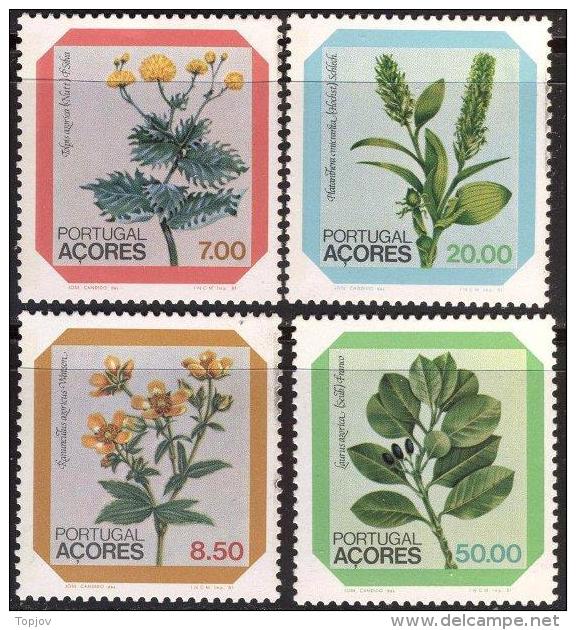 PORTUGAL - AAZORES - FLORA - ERROR  50 E  NO Phosphor  - **MNH - 1981 - Oblitérés