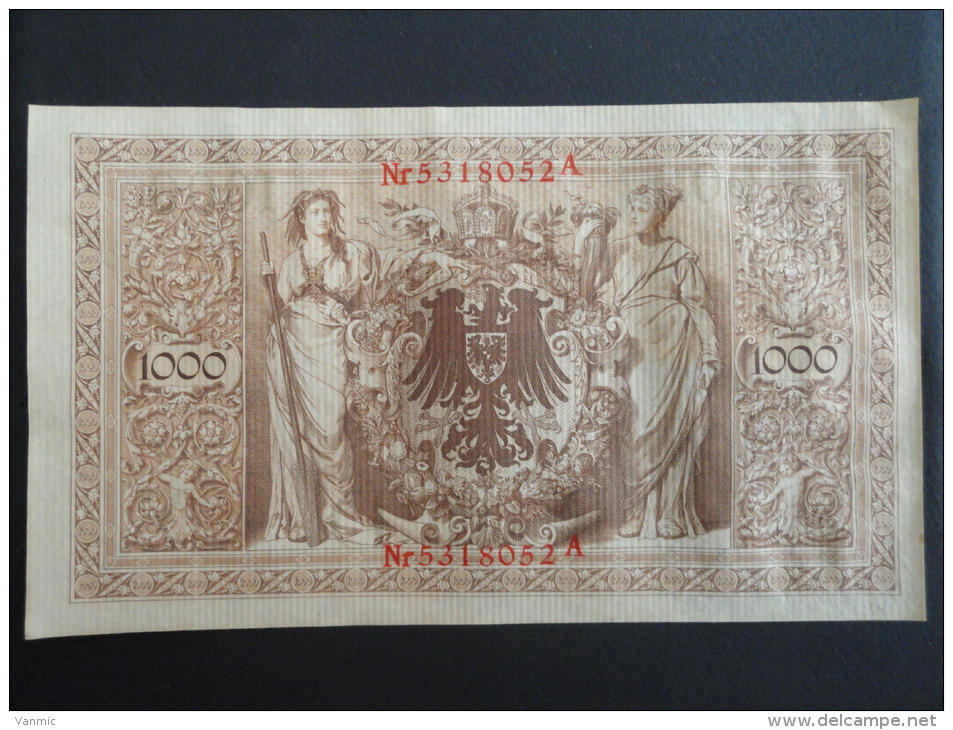 1910 A - 21 Avril 1910 - Billet 1000 Mark - Allemagne - Série A : N° 5318052 A - ReichsBanknote Deutschland Germany - 1000 Mark