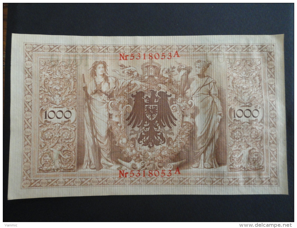 1910 A - 21 Avril 1910 - Billet 1000 Mark - Allemagne - Série A : N° 5318053 A - ReichsBanknote Deutschland Germany - 1000 Mark