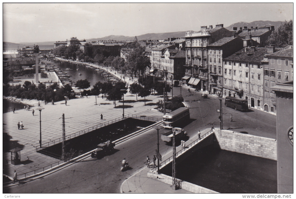 Croatie,RIJEKA En 1960,primorje Gorski Kotar,baie De Kvaner,bus,car,rare,histo Rique - Croatia