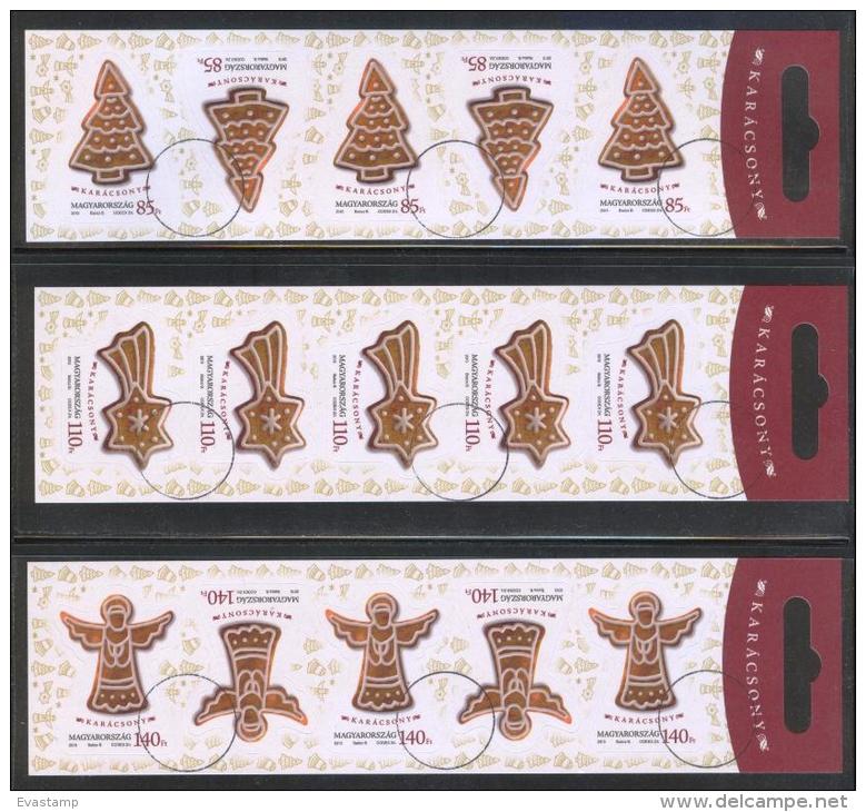 HUNGARY-2013.SPECIMEN Christmas Minisheets Of 5 Stamps / Self-adhesive Stamps / Gingerbread Christmas Cookies - Proofs & Reprints