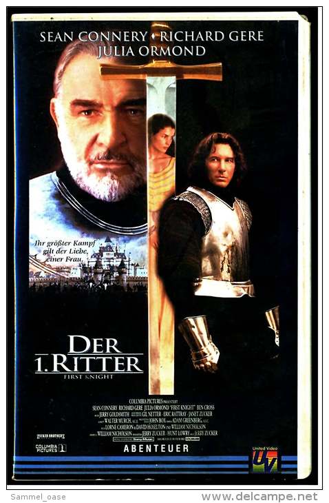 VHS Video ,  Der 1. Ritter  -  Mit : Sean Connery, Richard Gere, Ben Cross, Julia Ormond  -  Von 1996 - Action, Adventure