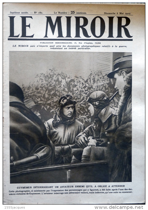 LE MIROIR N° 180 / 06-05-1917 GUYNEMER PÉRONNE COURCY RASPOUTINE RÉVOLUTION RUSSE DOUAUMONT VAUX PÉRONNE - Guerra 1914-18