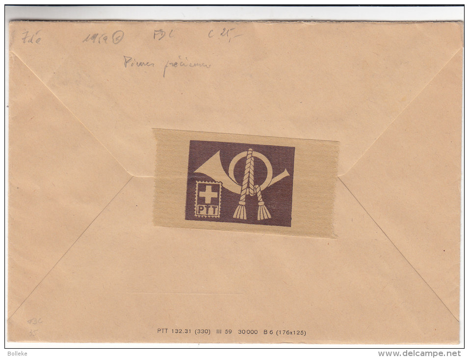 Pierres Précieuses - Suisse - Lettre Recommandée De 1959 ° - Valeur 25 Euros - Storia Postale