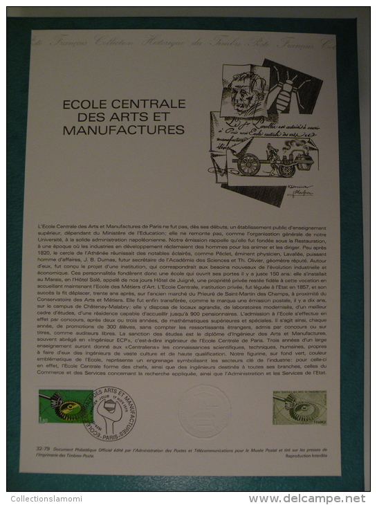 FDC, École Centrale Des Arts & Manufactures - Paris - 17.11.1979 - 1er Jour, Collection Historique - 1970-1979