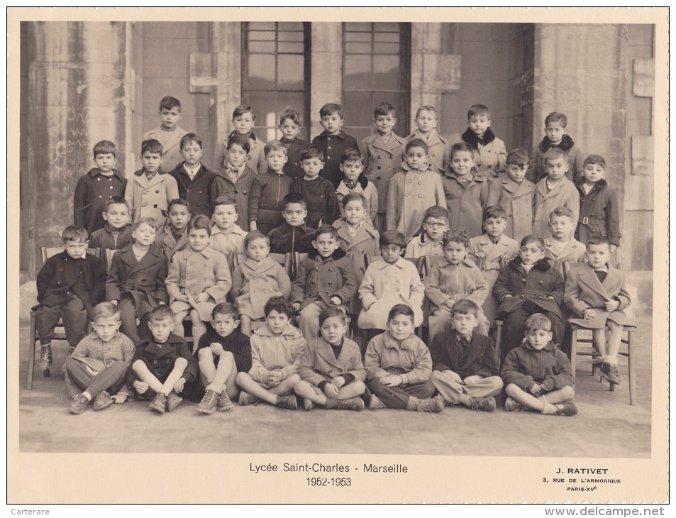 LYCEE SAINT CHARLES ,MARSEILLE,BOUCHES DU RHONE,ANNEE SCOLAIRE 1952-1953,ECOLE,CLASSE DE GARCON,PHOTO RATIVET,13 - Places